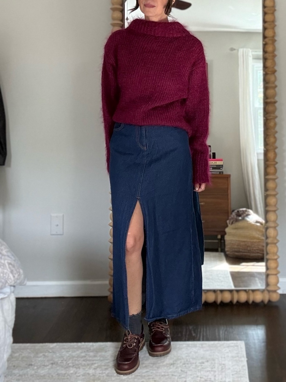Anthropologie Pilcro Dark Wash Long Denim Skirt
